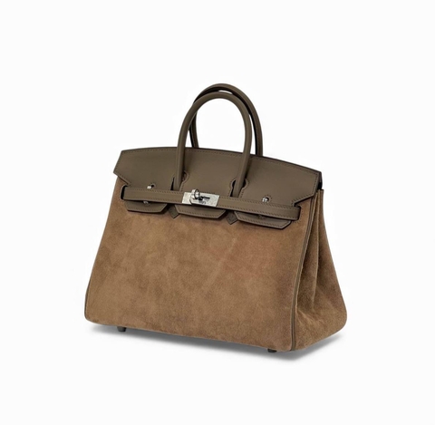 Hermes Birkin сумка женские натуральная кожа натуральная замша бежевые коричневые премиум 617889YW