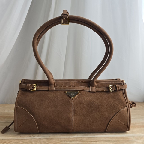 Prada сумка женские натуральная замша оранжевые люкс 226752QQ