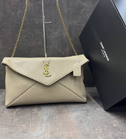 Yves Saint Laurent сумка женские натуральная кожа бежевые люкс 718155XV