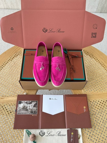 Loro Piana Summer Charms Walk лоферы женские натуральная замша летние весенние / осенние розовые премиум 659205PY