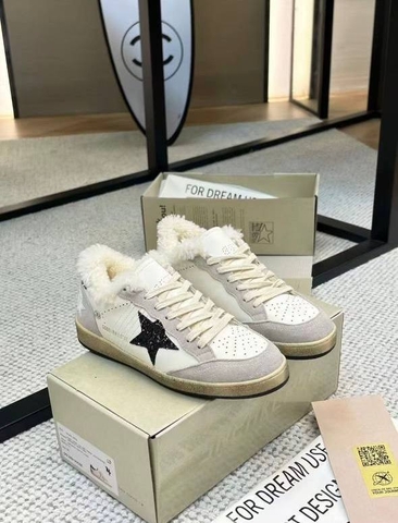 Golden Goose кроссовки женские натуральная замша зимние серые белые премиум 855955IW