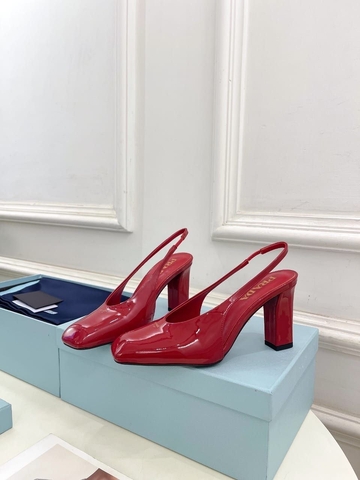 Prada туфли женские натуральная кожа летние весенние / осенние красные премиум 491818JO