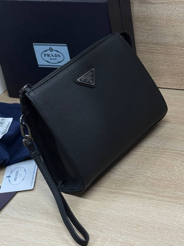 Prada клатч мужские натуральная кожа черные премиум 309992HZ