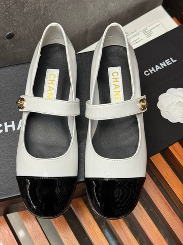 Chanel балетки женские натуральная кожа летние весенние / осенние белые премиум 875112ZQ