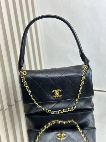 Chanel сумка женские натуральная кожа черные люкс 475451VH