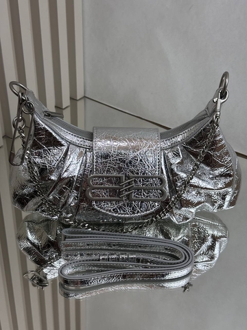 Balenciaga сумка женские натуральная кожа серебристые люкс 634913ZX