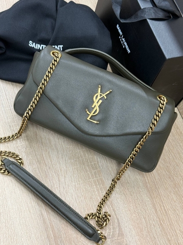 Yves Saint Laurent Calypso small сумка женские натуральная кожа зеленые премиум 949228MD