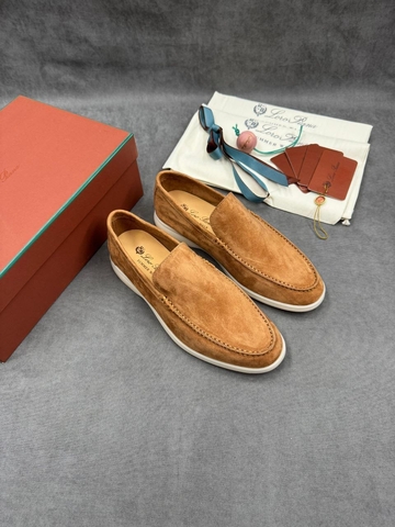 Loro Piana лоферы мужские натуральная замша летние весенние / осенние оранжевые люкс 867958PG