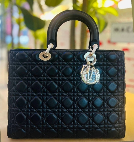Dior Lady Dior сумка женские натуральная кожа черные премиум 241547BX