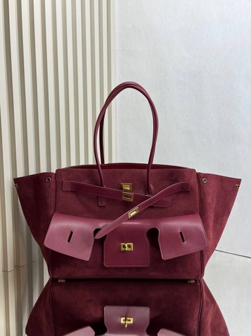 Balenciaga сумка женские натуральная кожа натуральная замша бордовые люкс 747948JA