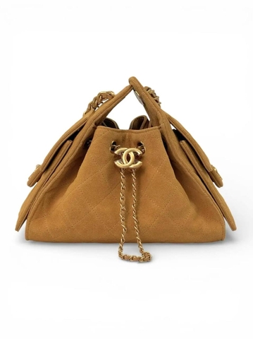 Chanel сумка женские натуральная замша оранжевые премиум 350793LH