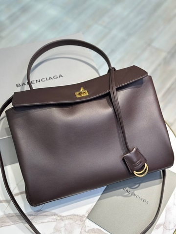 Balenciaga Rodeo М сумка женские натуральная кожа коричневые премиум 315692AN