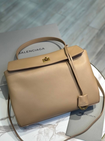 Balenciaga Rodeo М сумка женские натуральная кожа бежевые премиум 948075YM