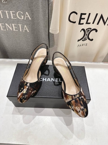 Chanel туфли женские шерсть летние коричневые микс премиум 476182II