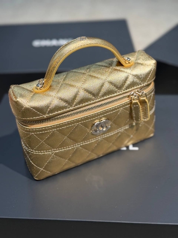 Chanel сумка женские натуральная кожа золотистые премиум 185455GJ