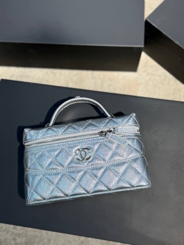 Chanel сумка женские натуральная кожа серебристые премиум 571652JY