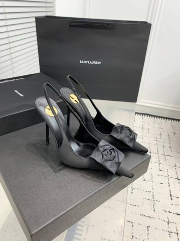 Yves Saint Laurent туфли женские текстиль летние весенние / осенние черные премиум 798585EL