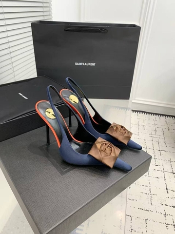 Yves Saint Laurent туфли женские текстиль летние весенние / осенние синие премиум 225638EE