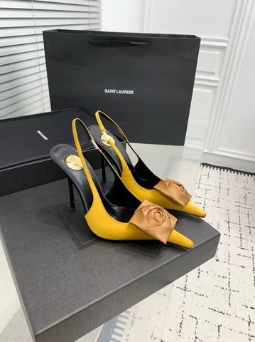 Yves Saint Laurent туфли женские текстиль летние весенние / осенние желтые премиум 736413IZ