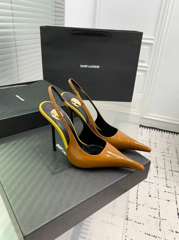 Yves Saint Laurent туфли женские натуральная кожа летние весенние / осенние оранжевые премиум 886266XB