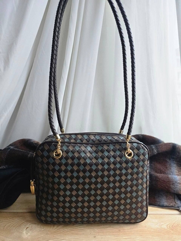 Bottega Veneta сумка женские натуральная кожа черные микс люкс 778114SD