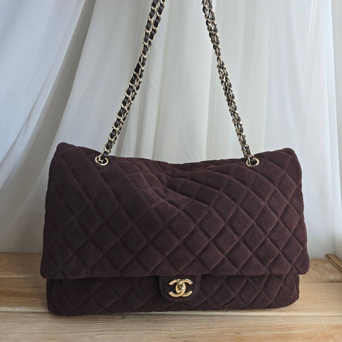 Chanel сумка женские натуральная замша бордовые люкс 900309WM