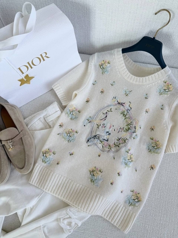 Dior футболка женские бежевые премиум 220514JQ