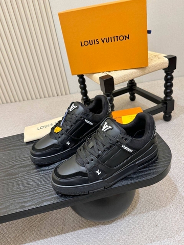 Louis Vuitton кроссовки мужские натуральная кожа летние весенние / осенние черные премиум 754246CY