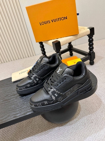Louis Vuitton кроссовки мужские натуральная кожа летние весенние / осенние черные премиум 752709UV