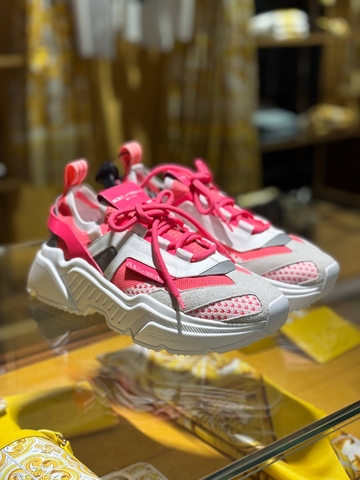Dolce & Gabbana кроссовки женские натуральная кожа текстиль летние весенние / осенние розовые премиум 191313FD