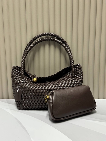 Bottega Veneta сумка женские натуральная кожа коричневые люкс 962658HH