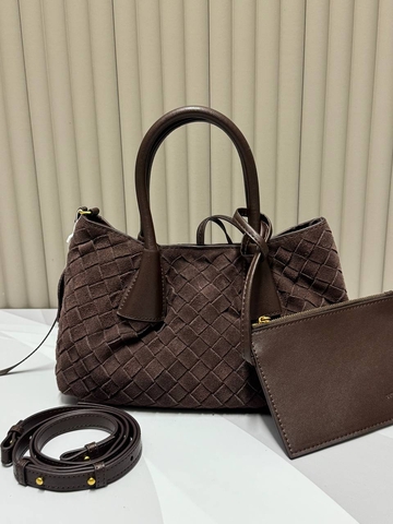 Bottega Veneta сумка женские натуральная замша коричневые люкс 971718JD