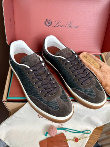 Loro Piana Tennis Walk кроссовки мужские текстиль натуральная замша весенние / осенние коричневые премиум 349019EK