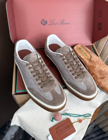 Loro Piana Tennis Walk кроссовки мужские текстиль натуральная замша весенние / осенние бежевые премиум 148842CG