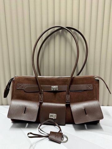 Balenciaga сумка женские натуральная кожа коричневые люкс 893196UZ
