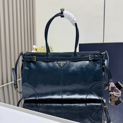 Prada сумка женские натуральная кожа синие премиум 320021TM