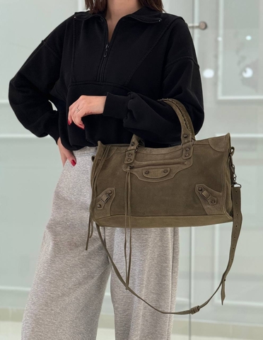 Balenciaga сумка женские натуральная замша коричневые премиум 688969WP