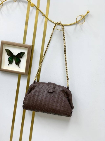 Bottega Veneta сумка женские натуральная кожа коричневые люкс 933762CK