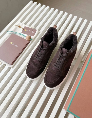 Loro Piana Newport кроссовки мужские натуральная замша зимние коричневые премиум 995997GB