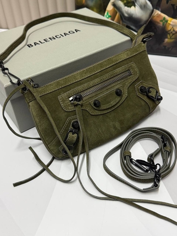 Balenciaga сумка женские натуральная замша зеленые люкс 638367YY