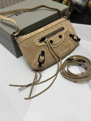 Balenciaga сумка женские натуральная замша бежевые люкс 154819VU