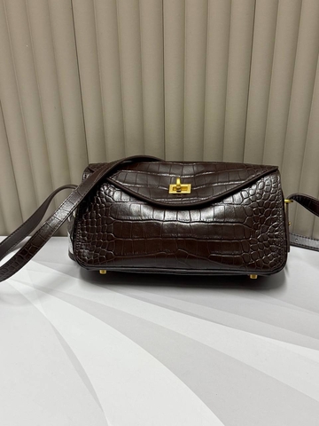 Balenciaga сумка женские натуральная кожа коричневые люкс 589424XX