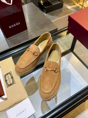 Gucci эспадрильи женские натуральная замша летние весенние / осенние оранжевые премиум 591208SS