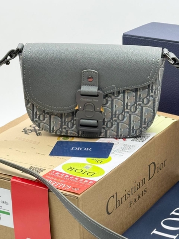 Dior сумка мужские натуральная кожа текстиль серые люкс 301643PM