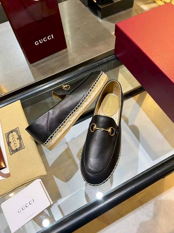 Gucci эспадрильи женские натуральная кожа летние весенние / осенние черные премиум 478256ZP