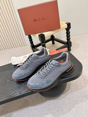 Loro Piana кроссовки мужские текстиль натуральная замша весенние / осенние серые люкс 588081RQ