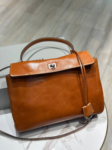 Balenciaga Rodeo М сумка женские натуральная кожа оранжевые премиум 203597XP