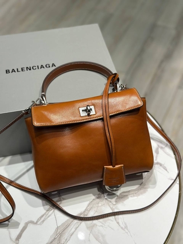 Balenciaga Rodeo XS сумка женские натуральная кожа оранжевые премиум 217147CH