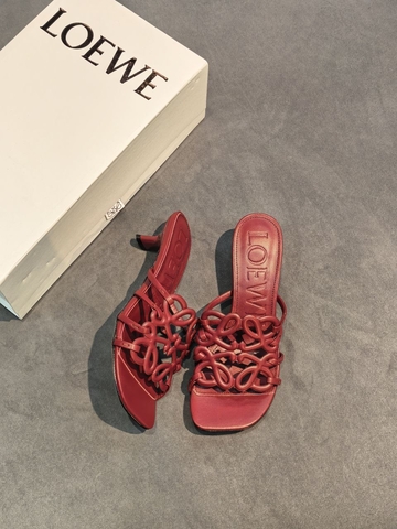 Loewe сабо женские натуральная кожа летние весенние / осенние красные бордовые премиум 781171MO