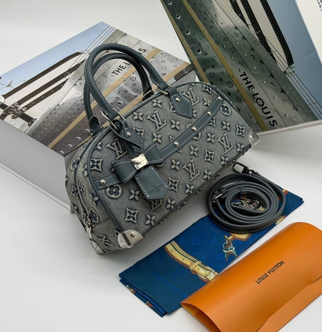 Louis Vuitton сумка женские натуральная кожа текстиль серые люкс 733139MN